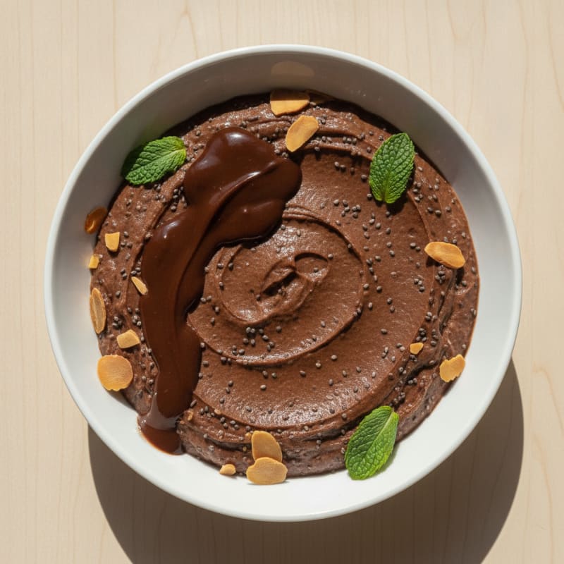 Silky Chocolate Protein Pudding with Chia Seeds