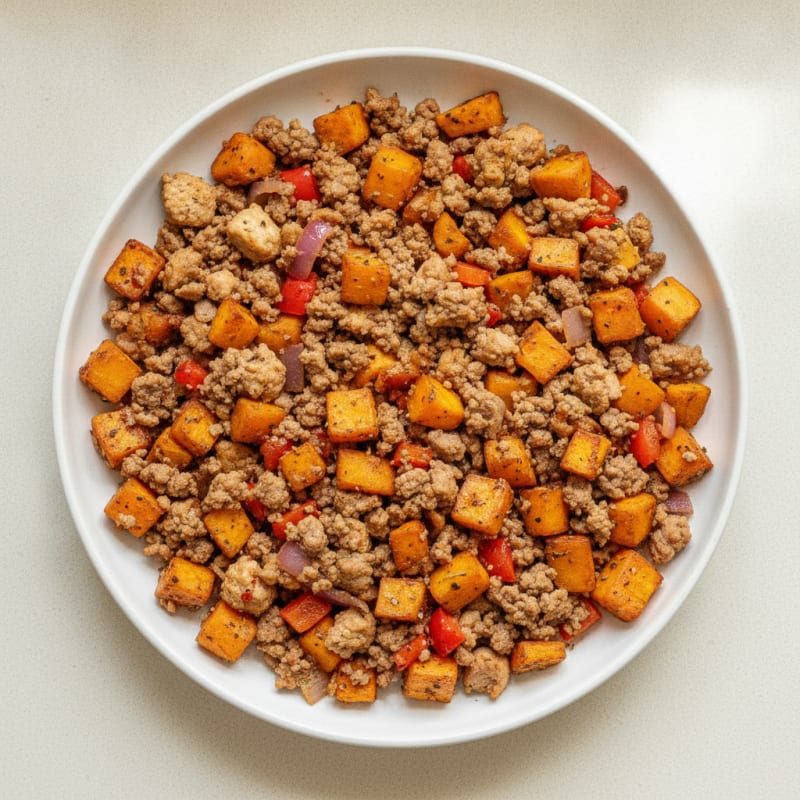Ground Chicken and Beef Sweet Potato Hash