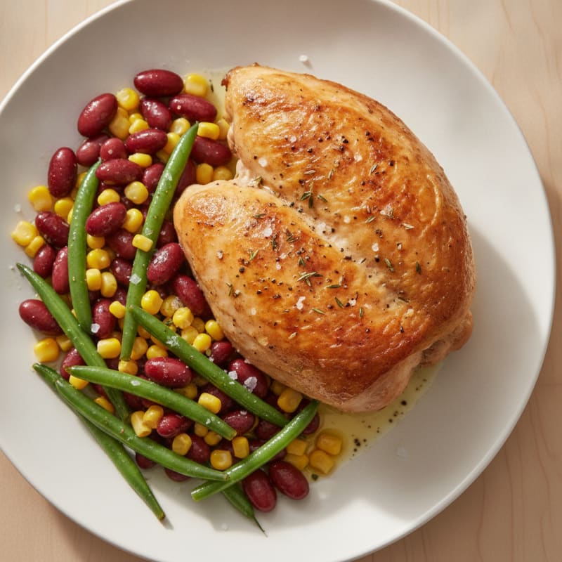 Roasted Turkey with Corn and Cranberry Beans