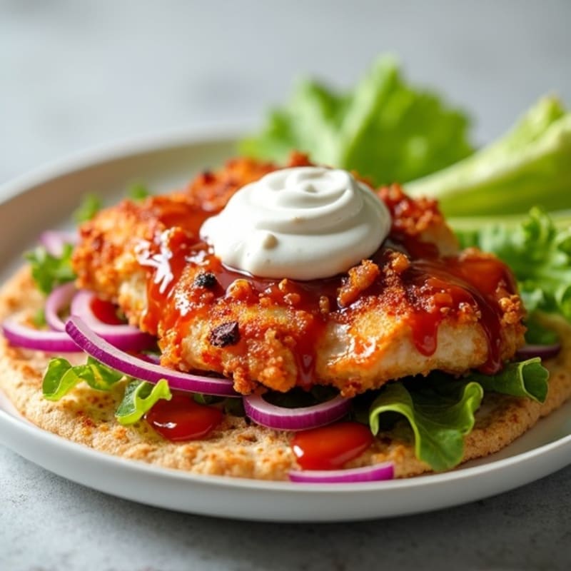 Crispy BBQ Ranch Chicken Flatbread