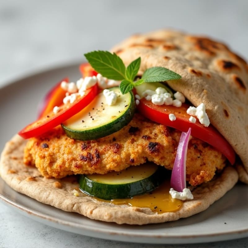 Crispy Chicken and Roasted Vegetable Flatbread