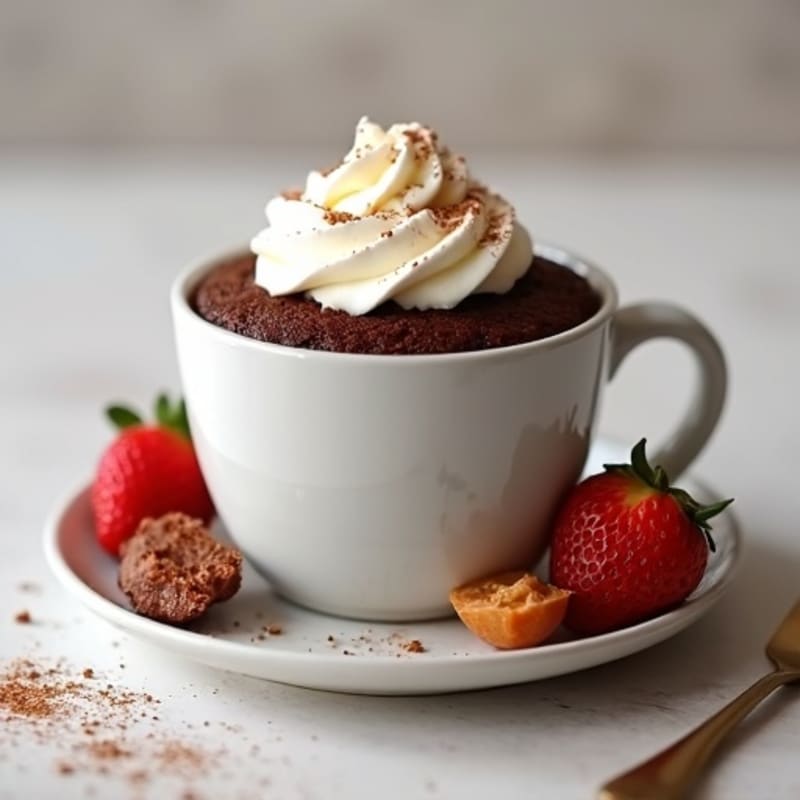 Healthy Fluffy Chocolate Protein Mug Cake