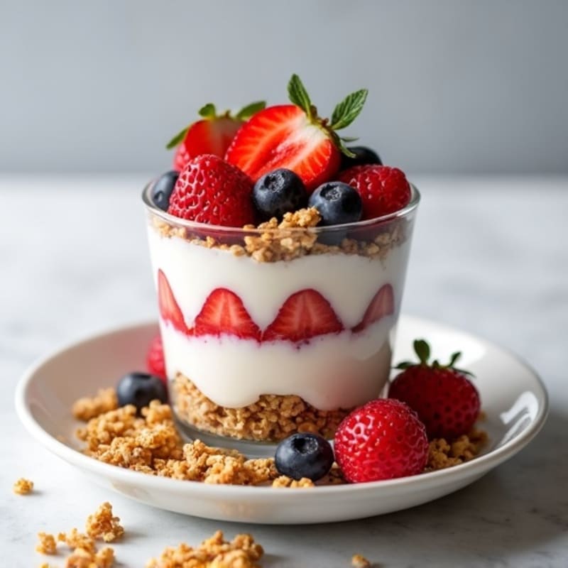 Greek Yogurt Protein Parfait with Mixed Berries