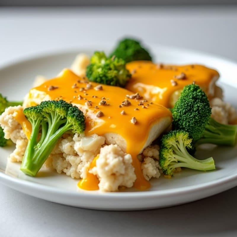 High-Protein Cheesy Chicken and Broccoli Bake