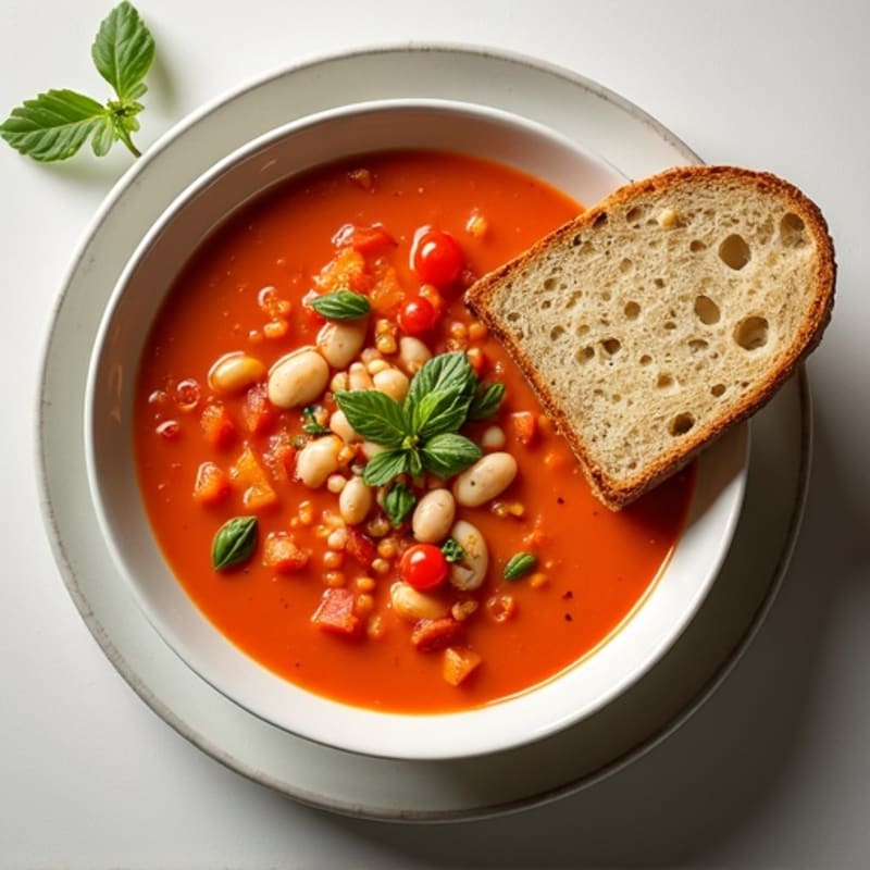 Creamy Tomato Soup with Herb-Crusted Sourdough