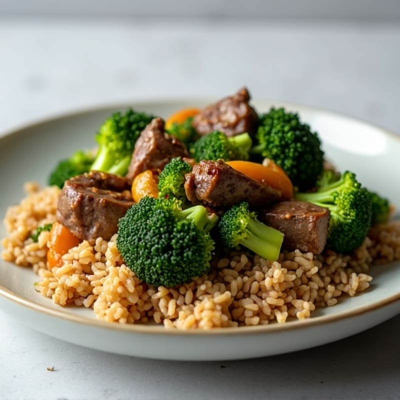 Savory Garlic Beef and Broccoli with Brown Rice