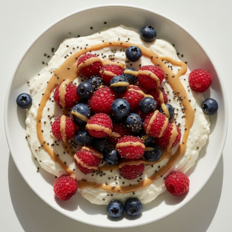 Silky Greek Yogurt Protein Mousse with Fresh Berries