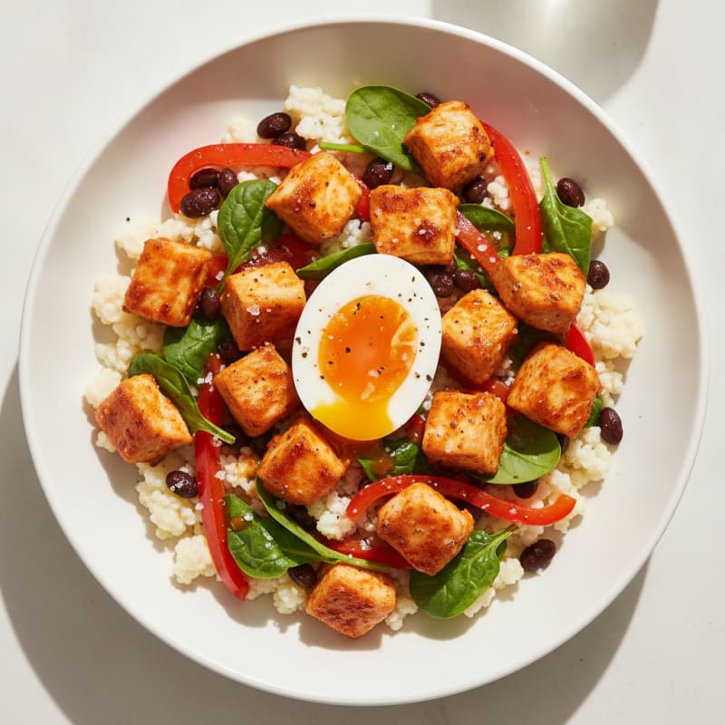 Spicy Chicken and Cauliflower Rice Bowl