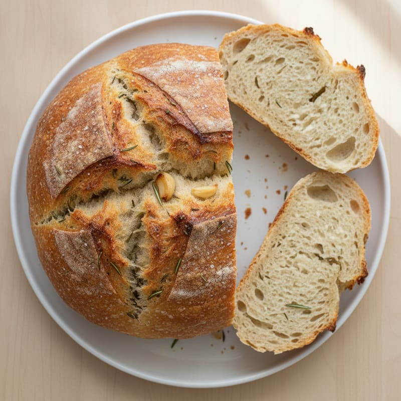 Rustic Rosemary Garlic Artisan Bread