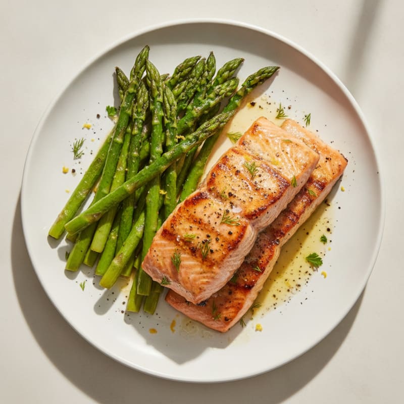 Lemon Herb Grilled Salmon with Asparagus