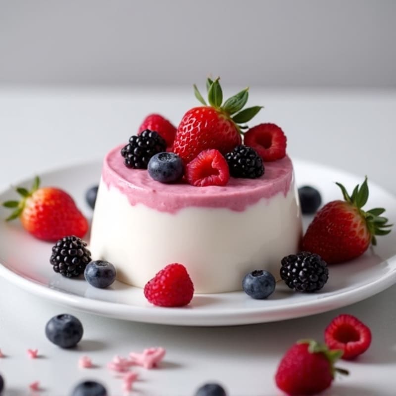 Silky Greek Yogurt Protein Pudding with Mixed Berries