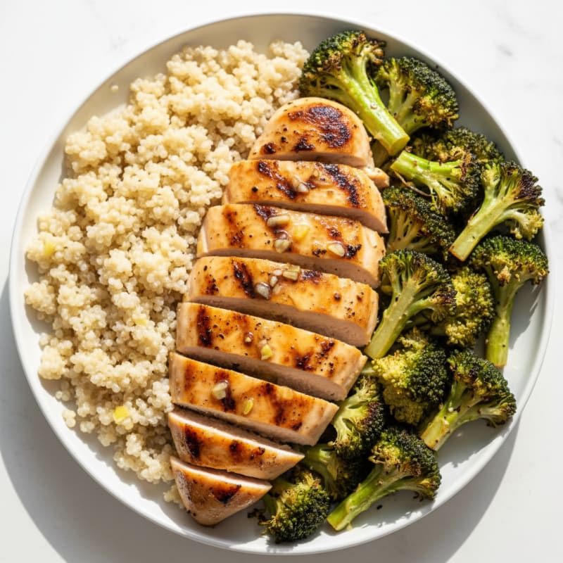 Grilled Chicken with Quinoa and Roasted Broccoli
