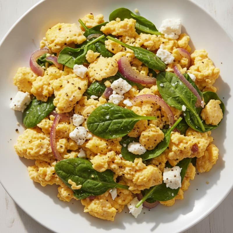 Spinach and Feta Scrambled Eggs