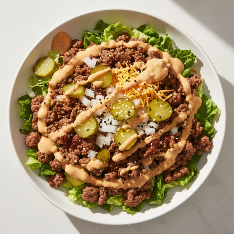 Creamy Big Mac Protein Bowl