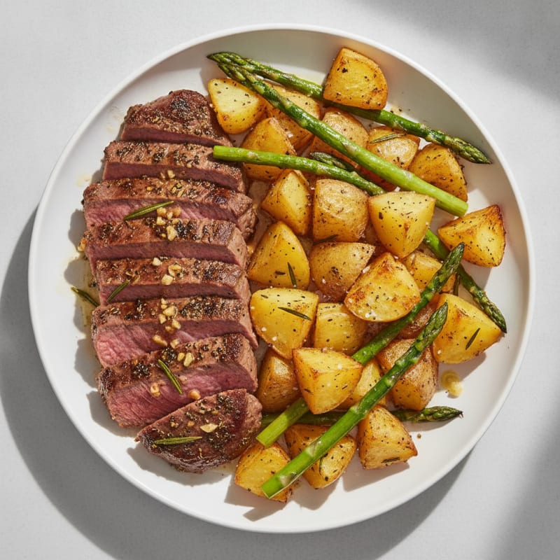 Garlic Herb Steak with Roasted Potatoes