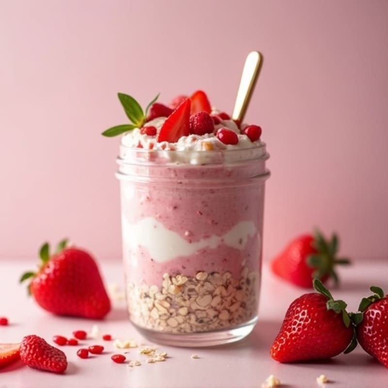Creamy Strawberry Shortcake Overnight Oats