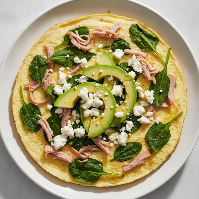 Egg White Omelette with Spinach and Smoked Turkey