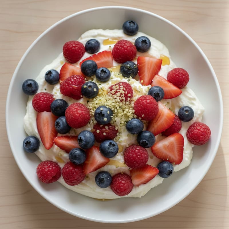 Silky Protein Yogurt Mousse with Fresh Berries