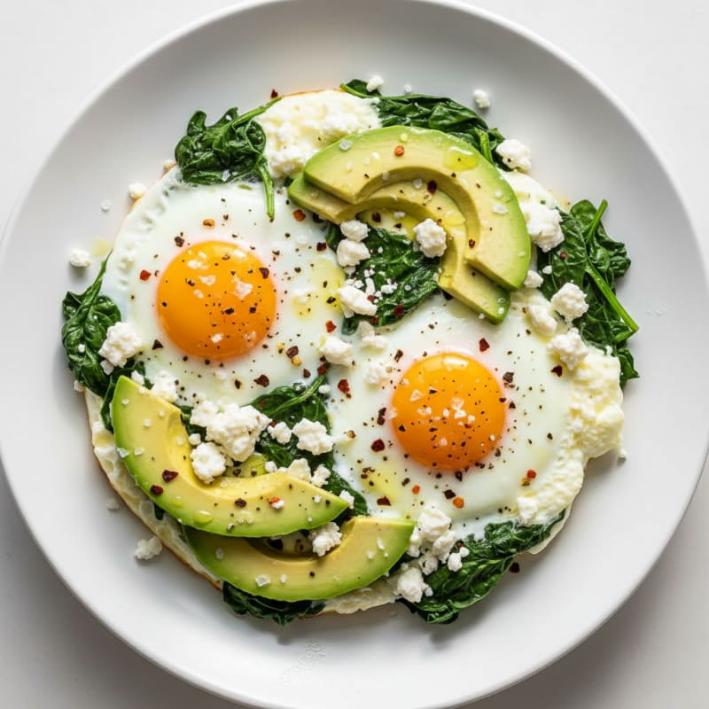Baked Eggs with Avocado and Feta