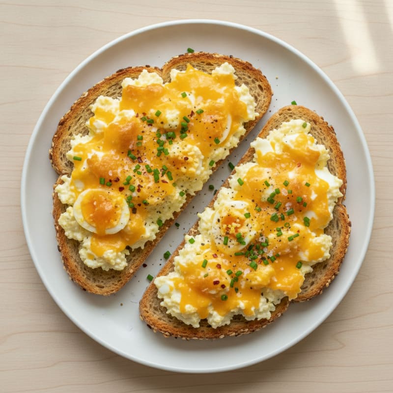 Cheesy Egg and Cottage Cheese Toast
