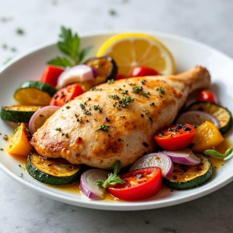 Lemon-Garlic Spiced Chicken with Roasted Vegetables