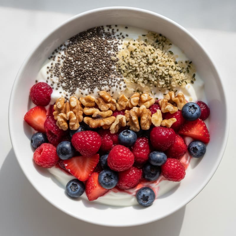 Creamy Greek Yogurt Parfait with Mixed Berries and Chia Seeds