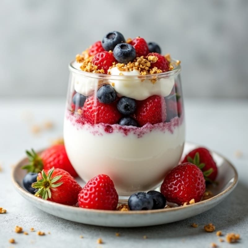 Greek Yogurt Protein Parfait with Mixed Berries