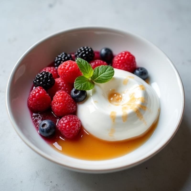 Silky Greek Yogurt Protein Mousse with Mixed Berries