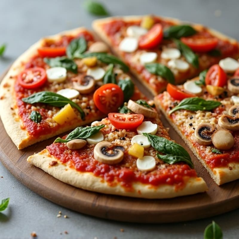 High-Protein Thin Crust Pizza with Chicken and Veggies