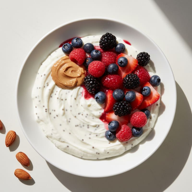 Silky Greek Yogurt Protein Pudding with Mixed Berries