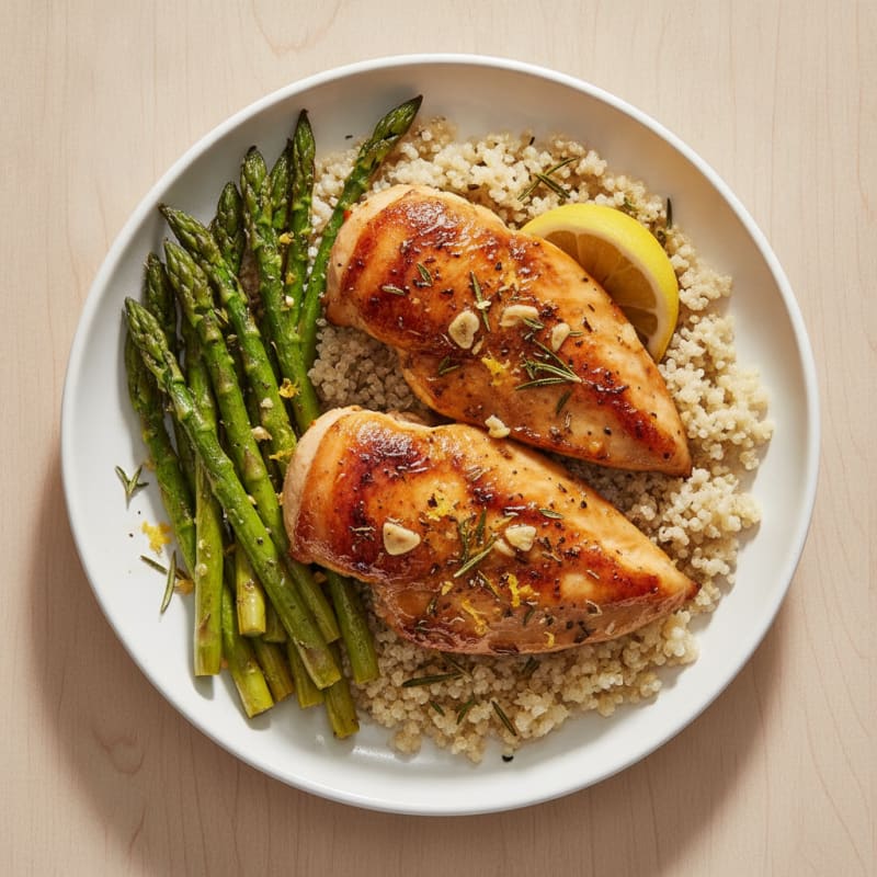 Lemon-Herb Roasted Chicken with Asparagus