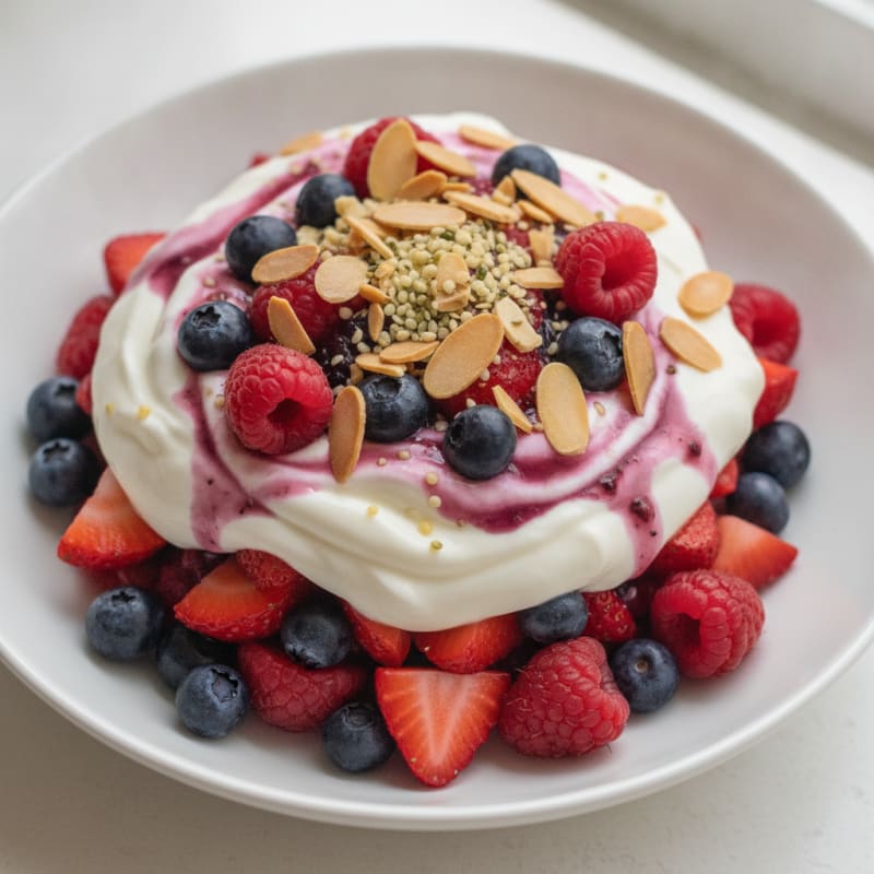 Greek Yogurt Protein Parfait with Mixed Berries