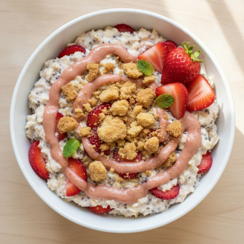 Strawberry Shortcake Overnight Oats