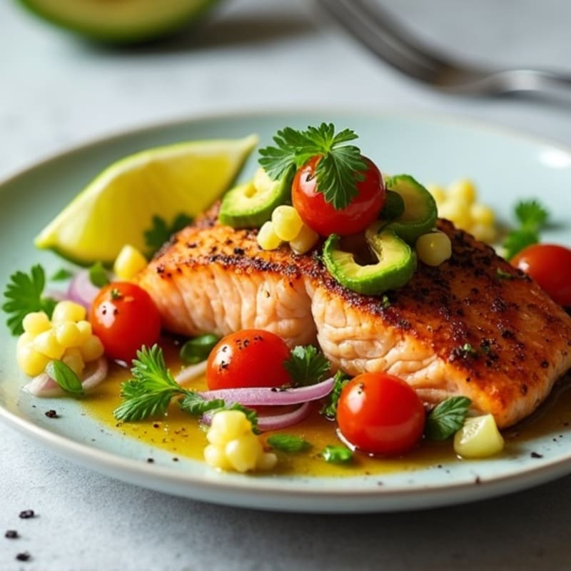Pan-Seared Salmon with Fresh Avocado Salsa