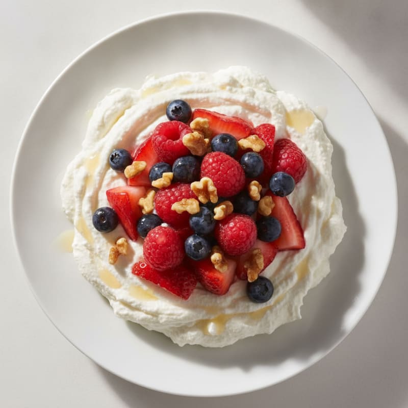 Greek Yogurt Protein Mousse with Mixed Berries