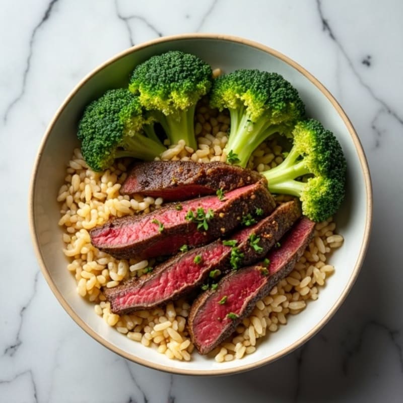 Tender Beef and Crispy Broccoli Rice Bowl