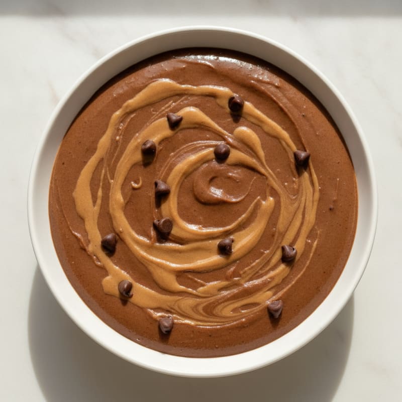 Silky Chocolate Protein Pudding with Peanut Butter Swirl