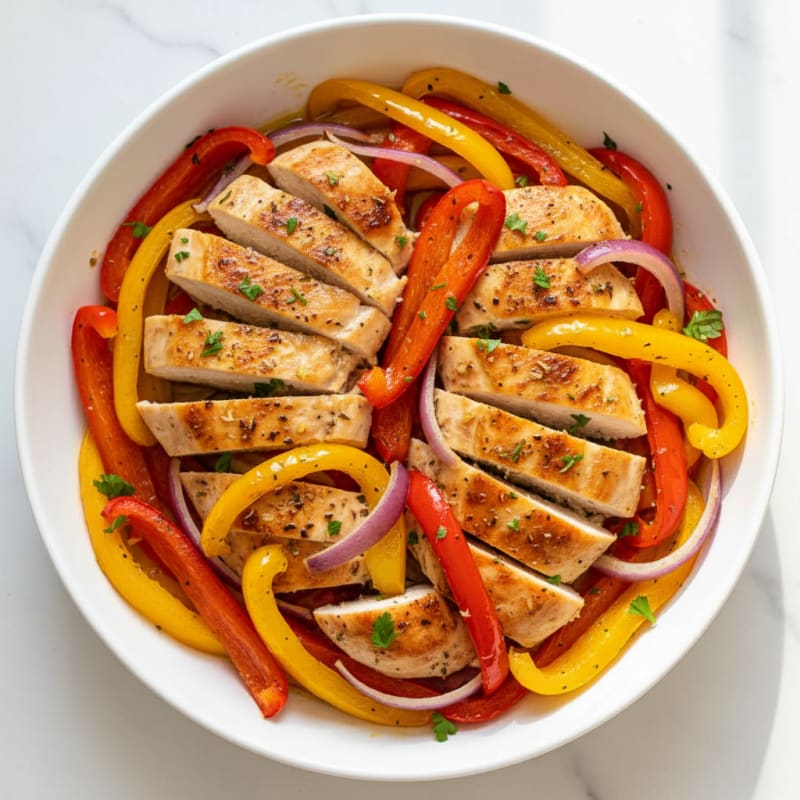 Zesty Sheet Pan Roasted Chicken and Peppers