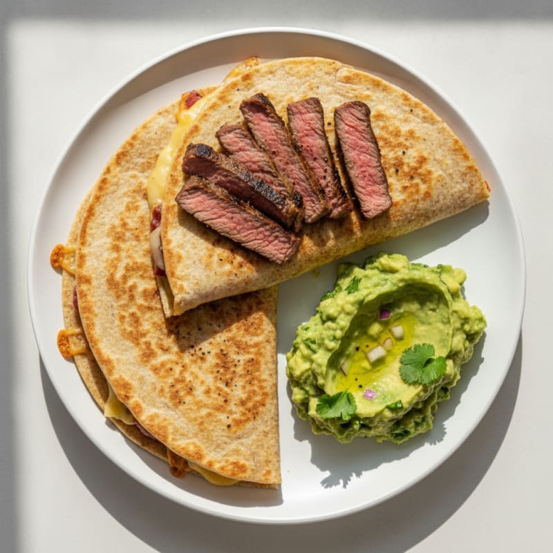 Carne Asada Quesadillas with Guacamole
