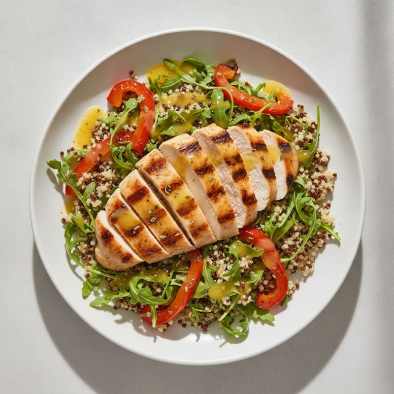 Grilled Chicken and Quinoa Salad with Roasted Peppers