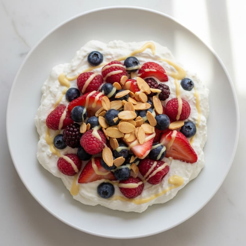 Greek Yogurt Protein Mousse with Mixed Berries