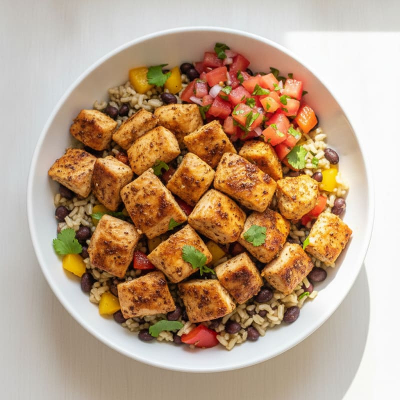 Chicken Burrito Bowl with Cilantro-Lime Rice