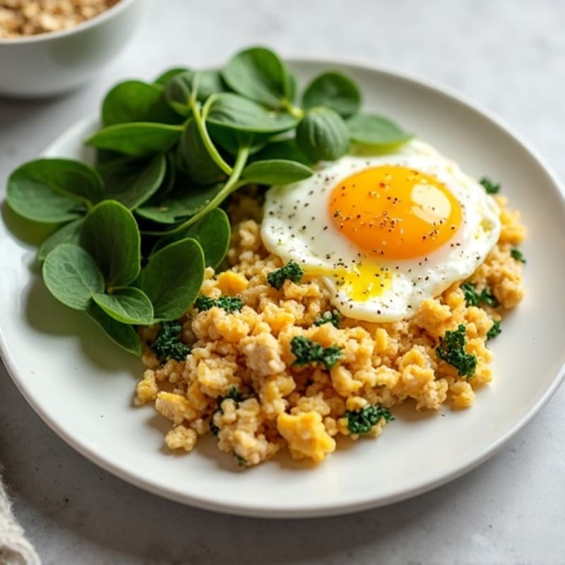 Egg White Scramble with Turkey, Spinach & Oatmeal