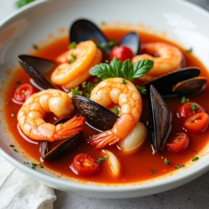 Hearty Seafood Tomato Stew with Fresh Herbs