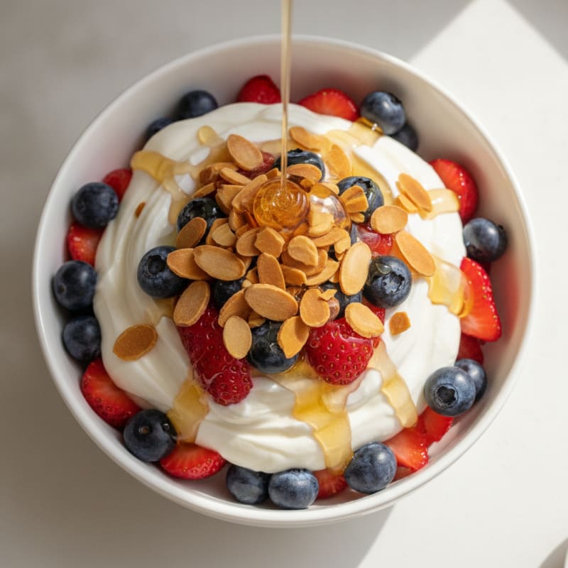 Greek Yogurt Parfait with Berries and Almonds