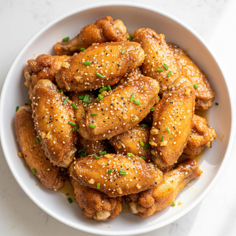 Crispy Honey-Garlic Chicken Wings
