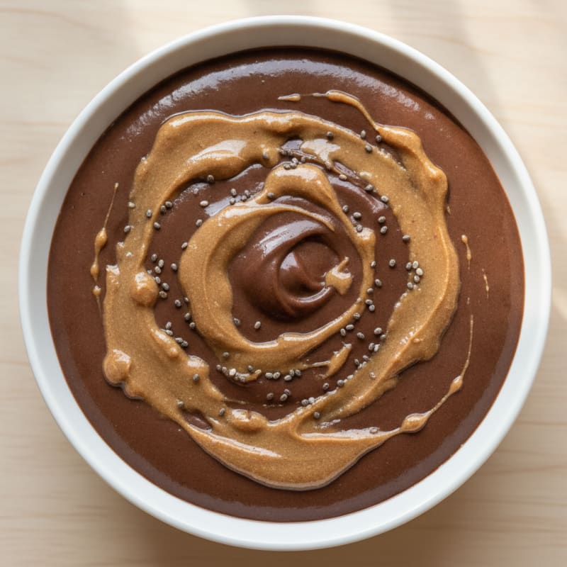 Silky Chocolate Protein Pudding with Almond Butter Swirl