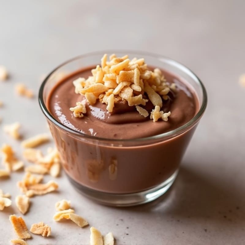 Silky Chocolate Protein Pudding with Toasted Coconut