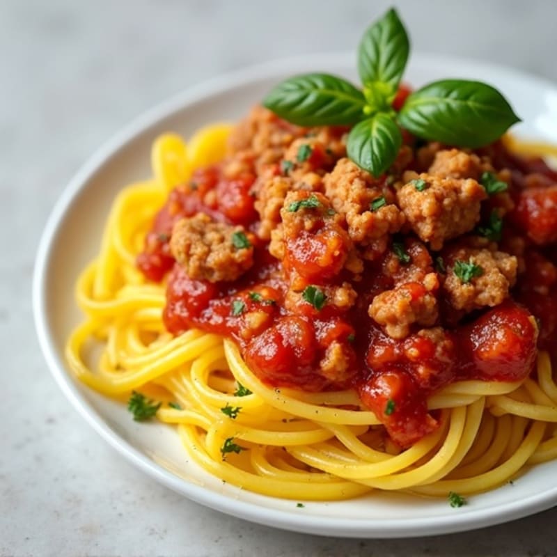 Roasted Spaghetti Squash with Lean Ground Turkey and Zesty Marinara