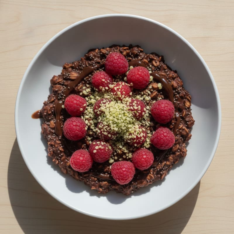 Dark Chocolate Overnight Oats with Berries